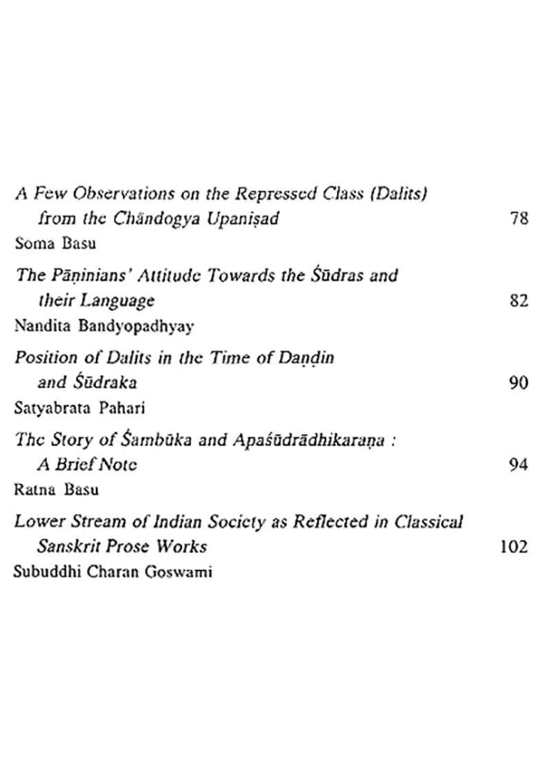 Dalit in Ancient Indian Literature (7th Volume of the Journal of the Department of Sanskrit- 1997)e - Indya