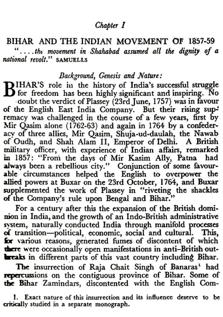 History of the Freedom Movement in Bihar (1857 to 1928) (In Three Volumes: Vol-I) - Indya