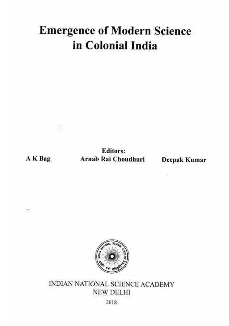 Emergence of Modern Science in Colonial India - Indya