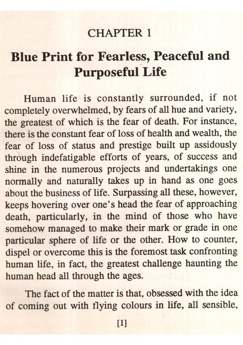 Living Fearless Peaceful and Purposeful Life (An Old and Rare Book) - Indya