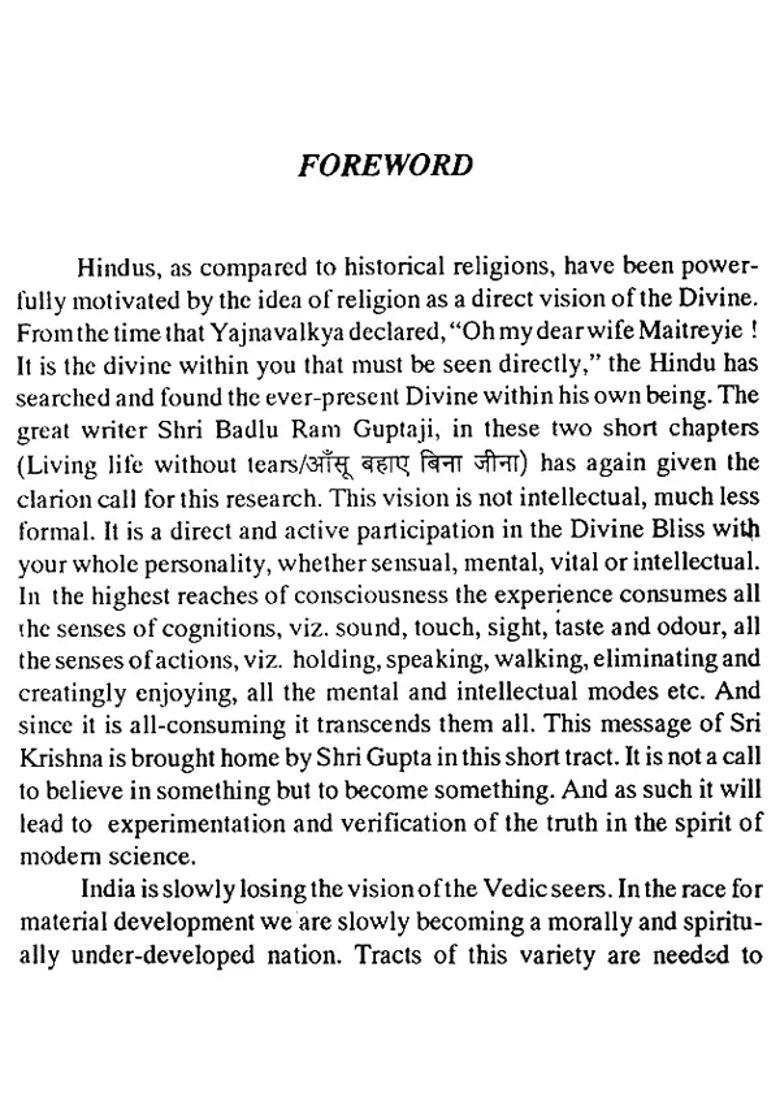 Living Life Without Tears Anger or Anguish (An Old and Rare Book) - Indya