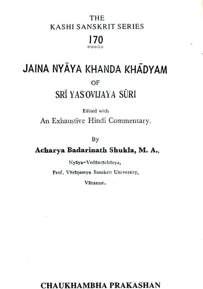 Jaina Nyaya Khanda Khadyam - Indya