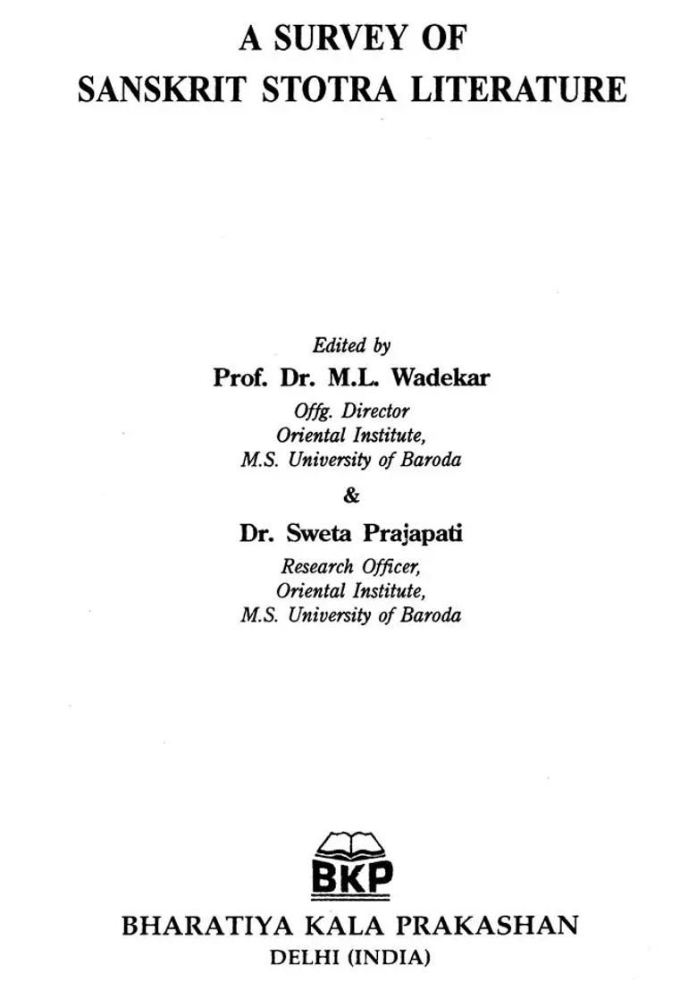 A Survey of Sanskrit Stotra Literature - Indya