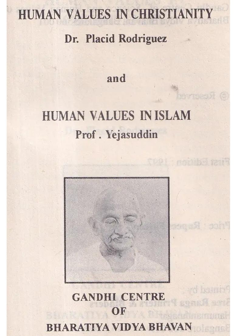 Human Values in Christianity and Human Values in Islam (An Old and Rare Book) - Indya