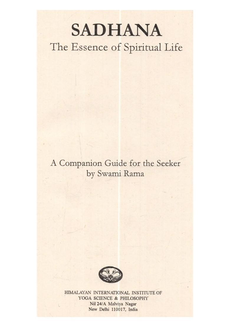 Sadhana The Essence of Spiritual Life (An Old and Rare Book) - Indya