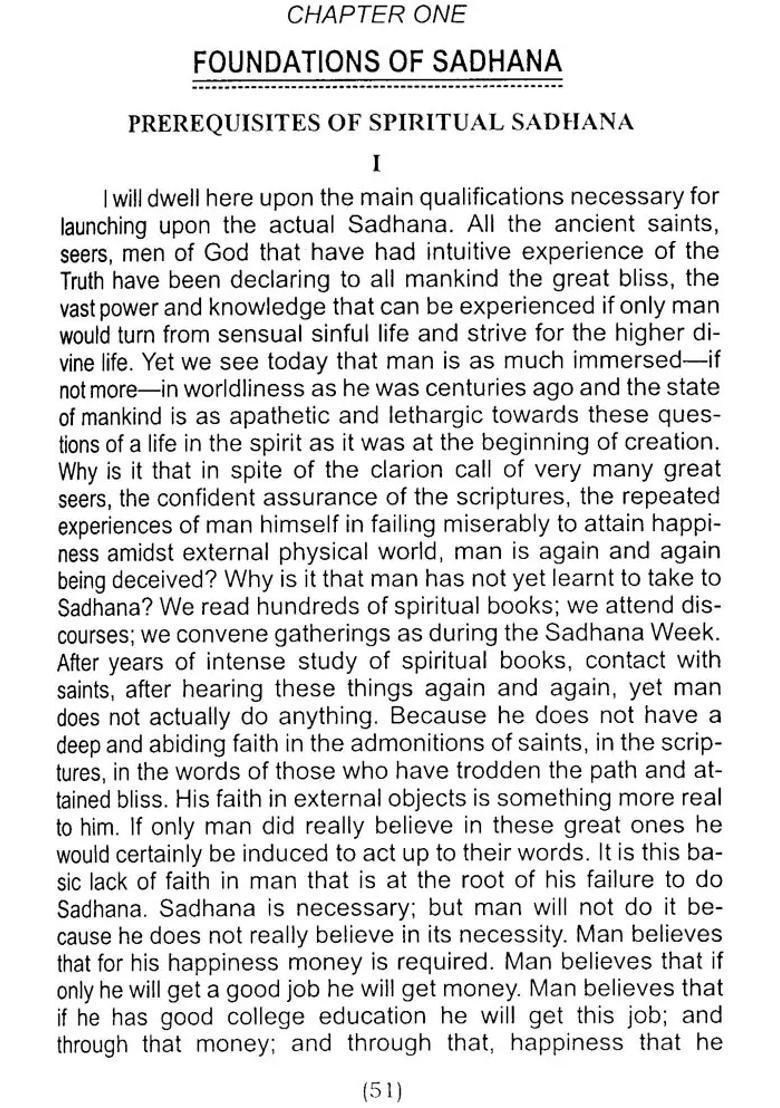 Sadhana A Text Book of the Psychology and Practice of the Techniques to Spiritual Perfection - Indya