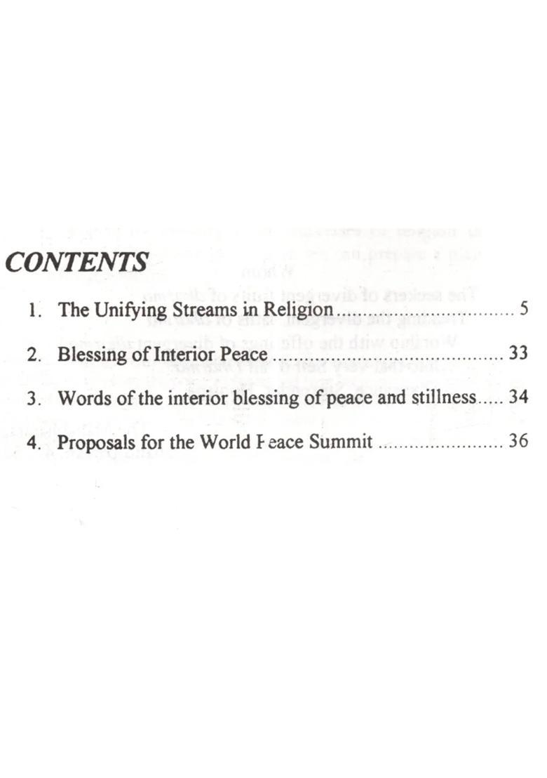 Unifying Streams in Religion An Offering on the Occasion of the World Peace Summit of Leaders in Religion and Spirituality - Indya