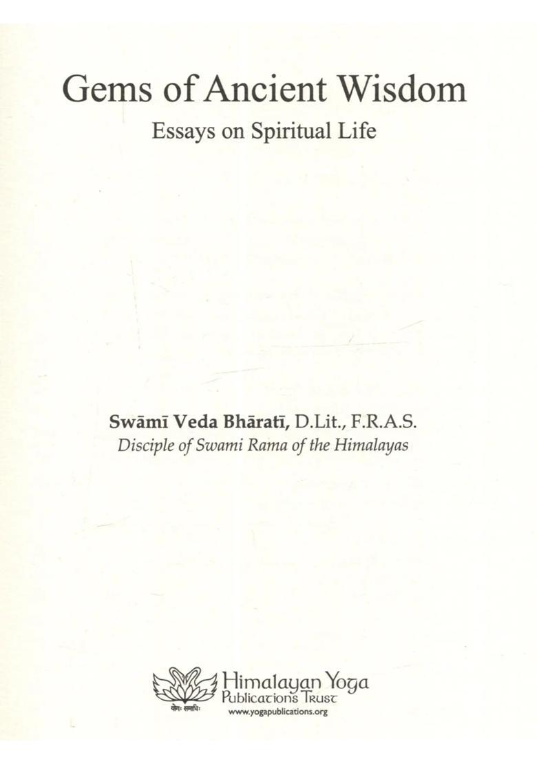 Gems of Ancient Wisdom Essays on Spiritual Life - Indya