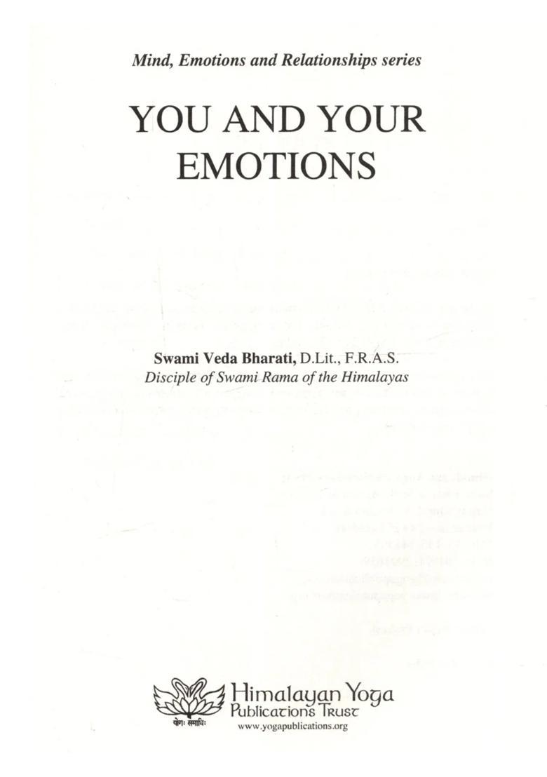 You and Your Emotions Mind, Emotions Relationships Series - Indya