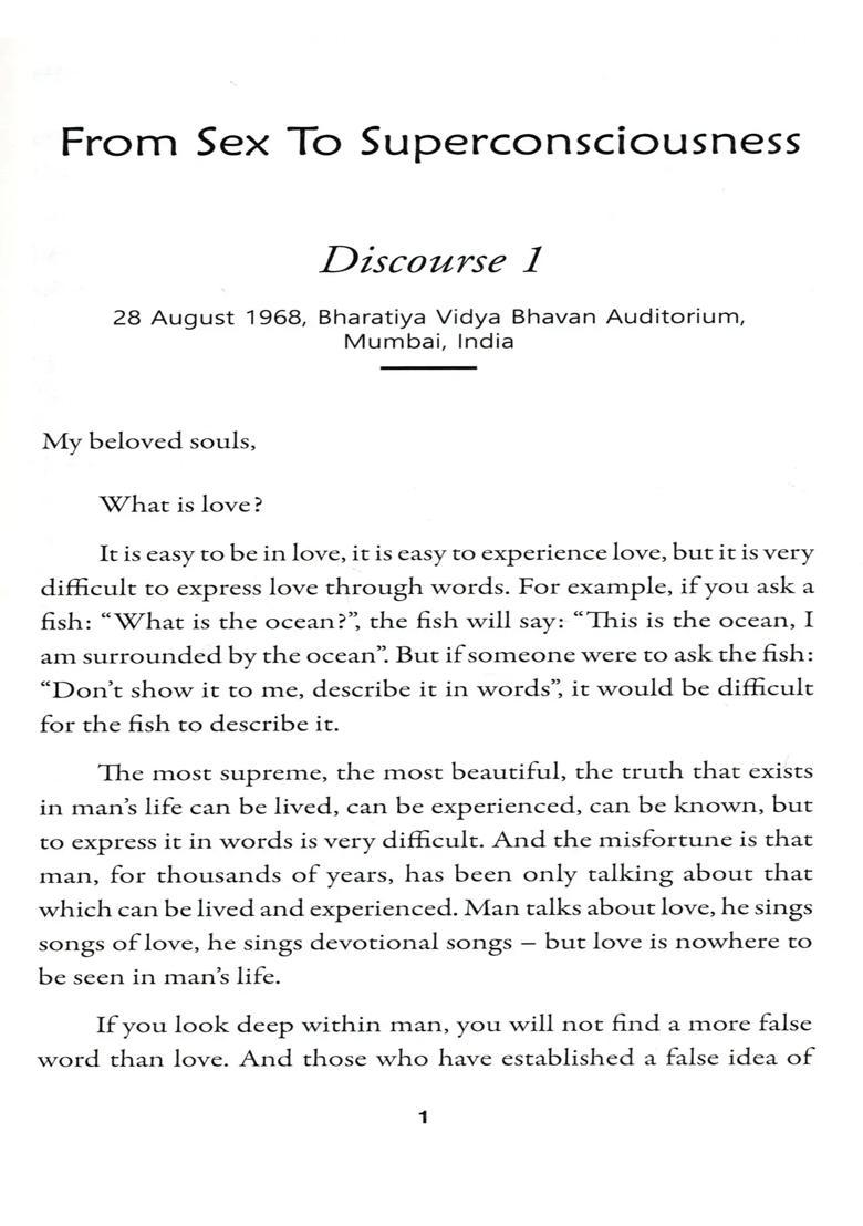 From Sex to Super Consciousness- Five Original Discourses Given By OSHO (To A Live Audience in Mumbai, India AugustSeptember 1968) - Indya