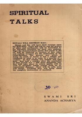 Spiritual Talks (An Old and Rare Book)