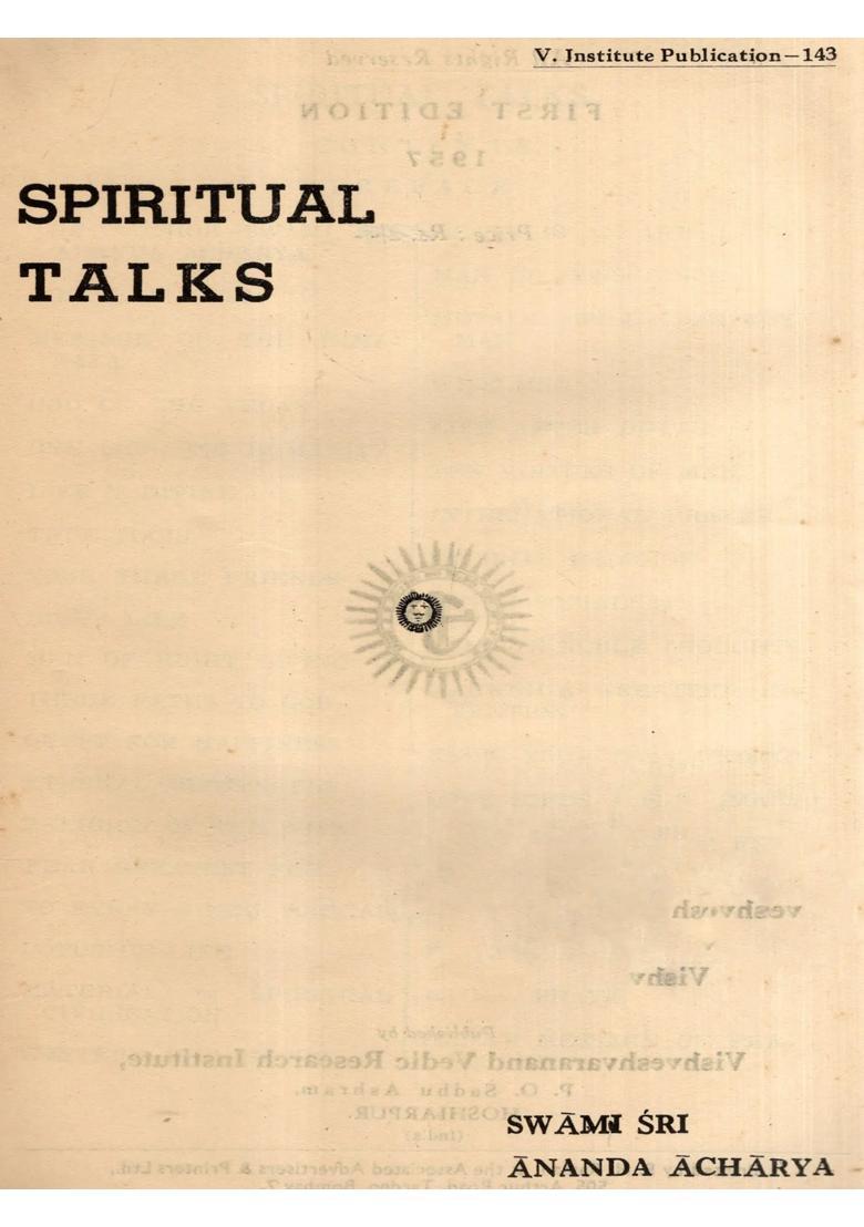 Spiritual Talks (An Old and Rare Book) - Indya