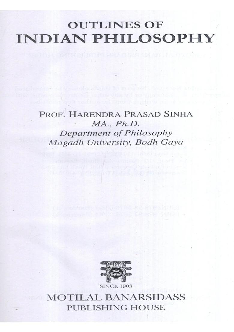 Outlines of Indian Philosophy - Indya