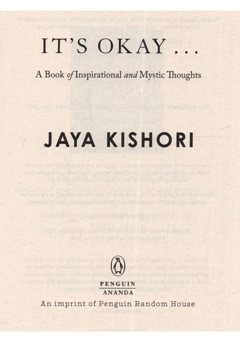 ItS Okay A Book of Inspirational and Mystic Thoughts - Indya
