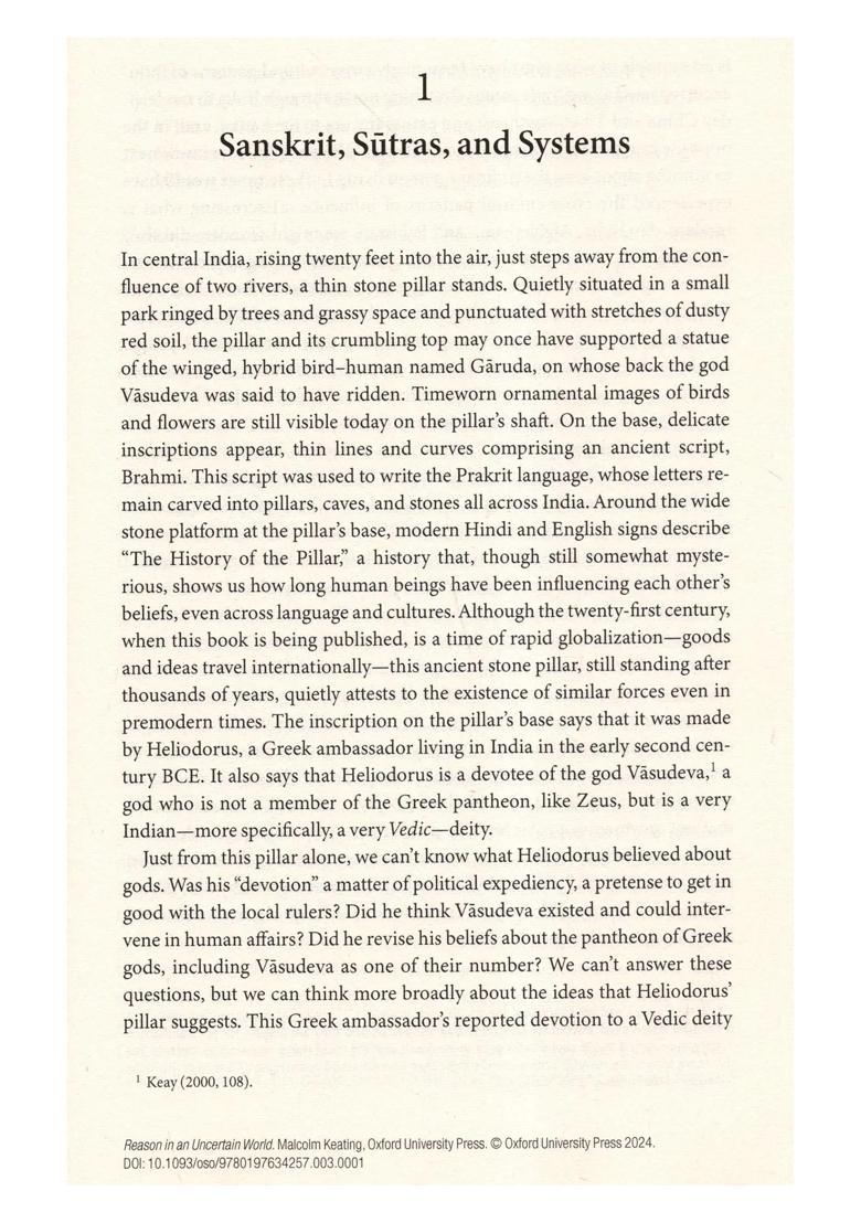 Reason in an Uncertain World Nyaya Philosophers on Argumentation and Living Well - Indya