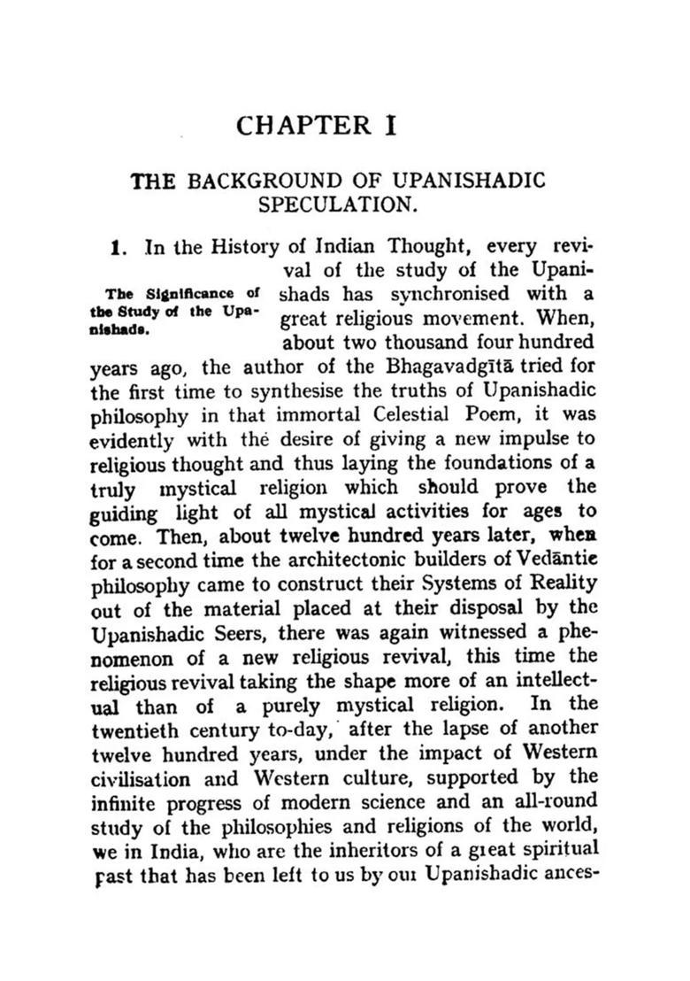 A Constructive Survey of Upanishadic Philosophy Being a Systematic Introduction to Indian Metaphysics - Indya