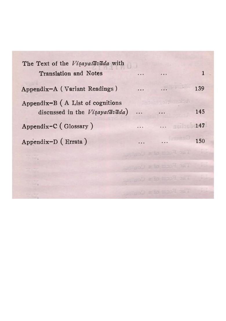 Vishayatavada of Harirama Tarkalankara Introduction, Critically Edited Text, and English Translation with Explanatory Notes (An Old and Rare Book) - Indya