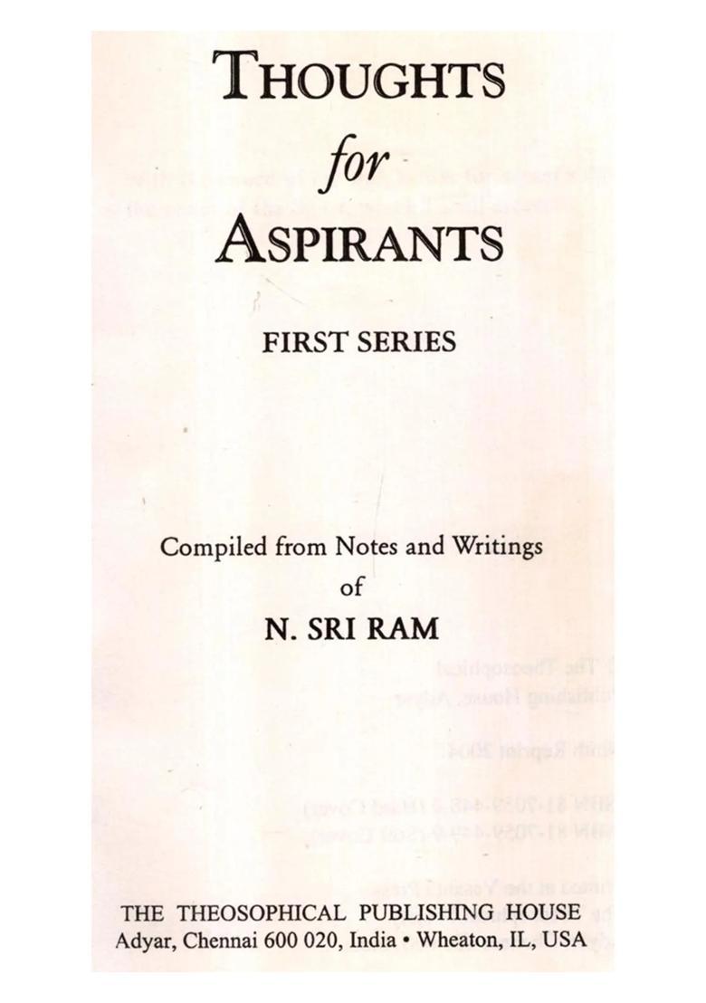 Thoughts for Aspirants First Series - Indya