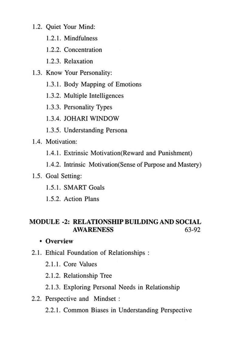 Value-Oriented Life-Skill Education (Compulsory Common Value Added Course (CVAC) - Indya