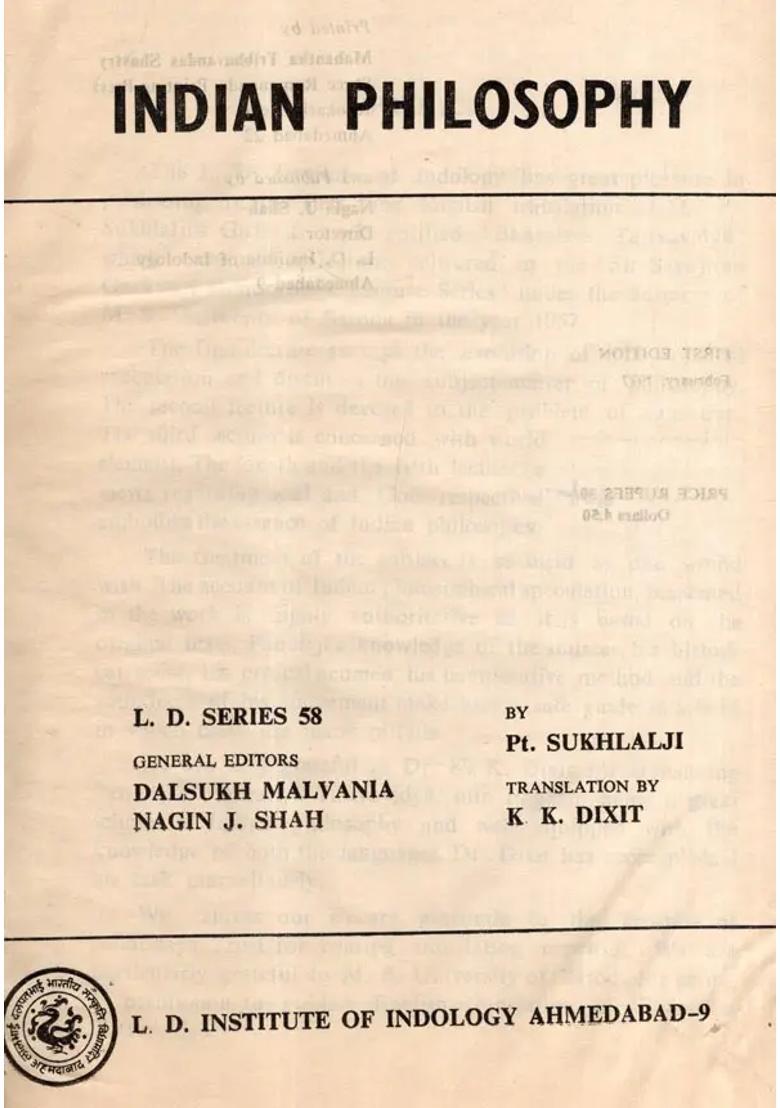 Indian Philosophy (An Old and Rare Book) - Indya