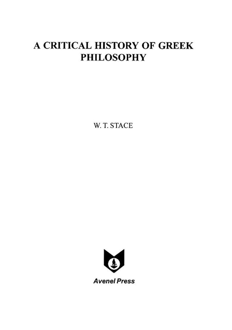 A Critical History of Greek Philosophy - Indya