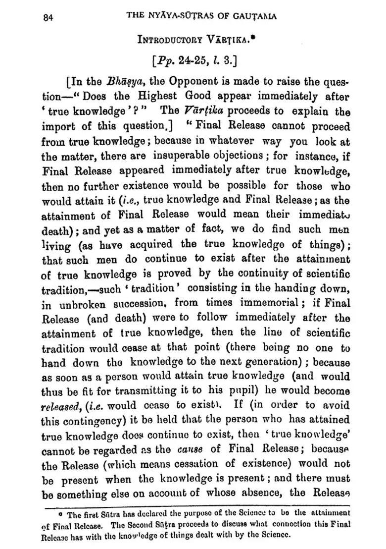 The Nyaya-Sutras of Gautama With the Bhasya Of Vatsyayana And The Vartika of Uddyotakara ( Set of 4 Volumes) - Indya