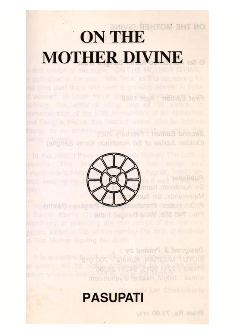 On the Mother Divine (An Old and Rare Book) - Indya