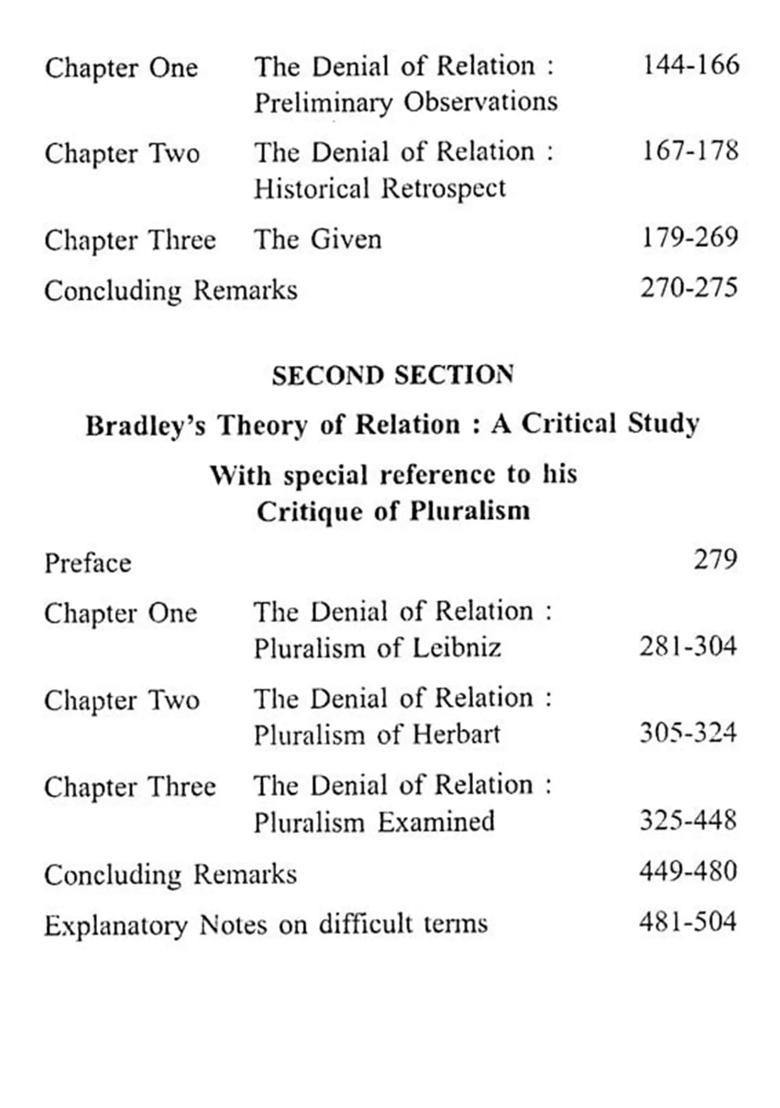 Studies in Logic and Metaphysics of F H Bradley - Indya