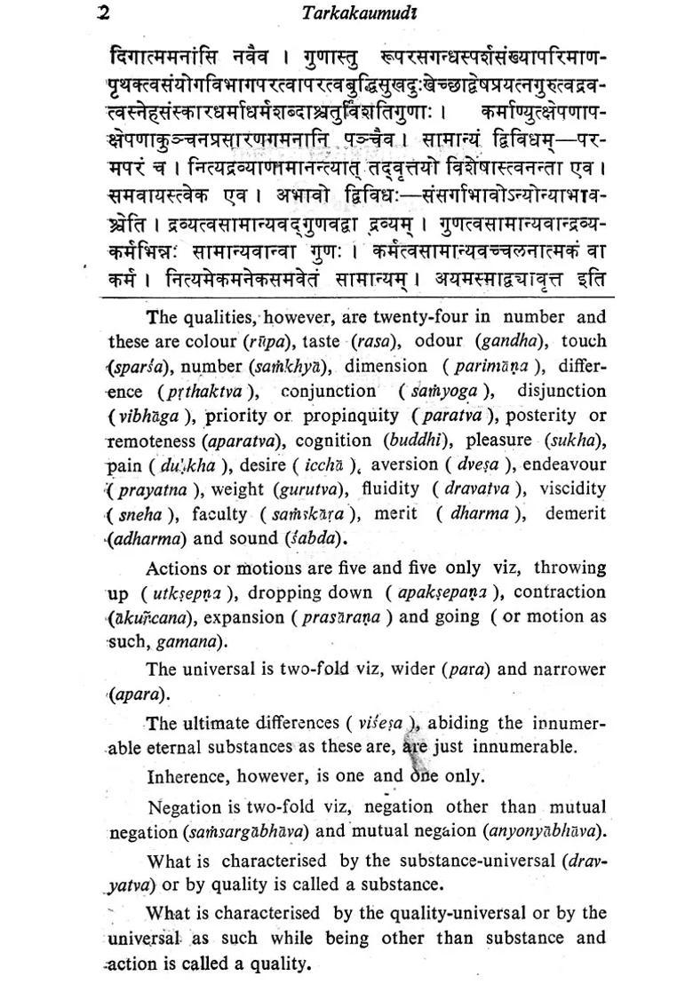 The Tarkakaumudi (A Manual on Nyaya-Vaisesika System)- An Old and Rare Book - Indya