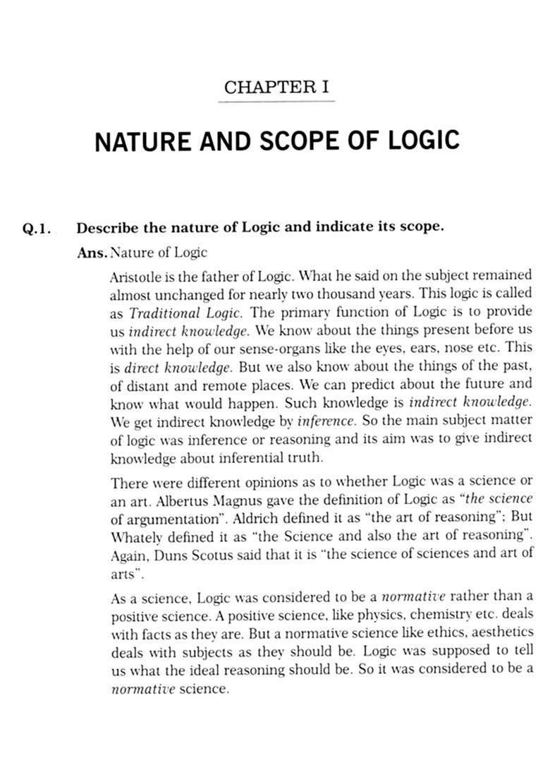 Introduction to Formal Logic - Indya