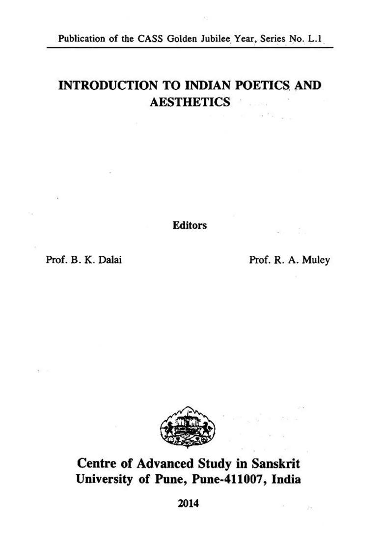 Introduction to Indian Poetics and Aesthetics - Indya