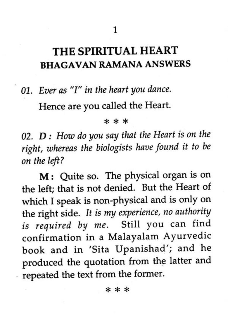 The Spiritual Heart (Bhagavan Ramana Answers) - Indya