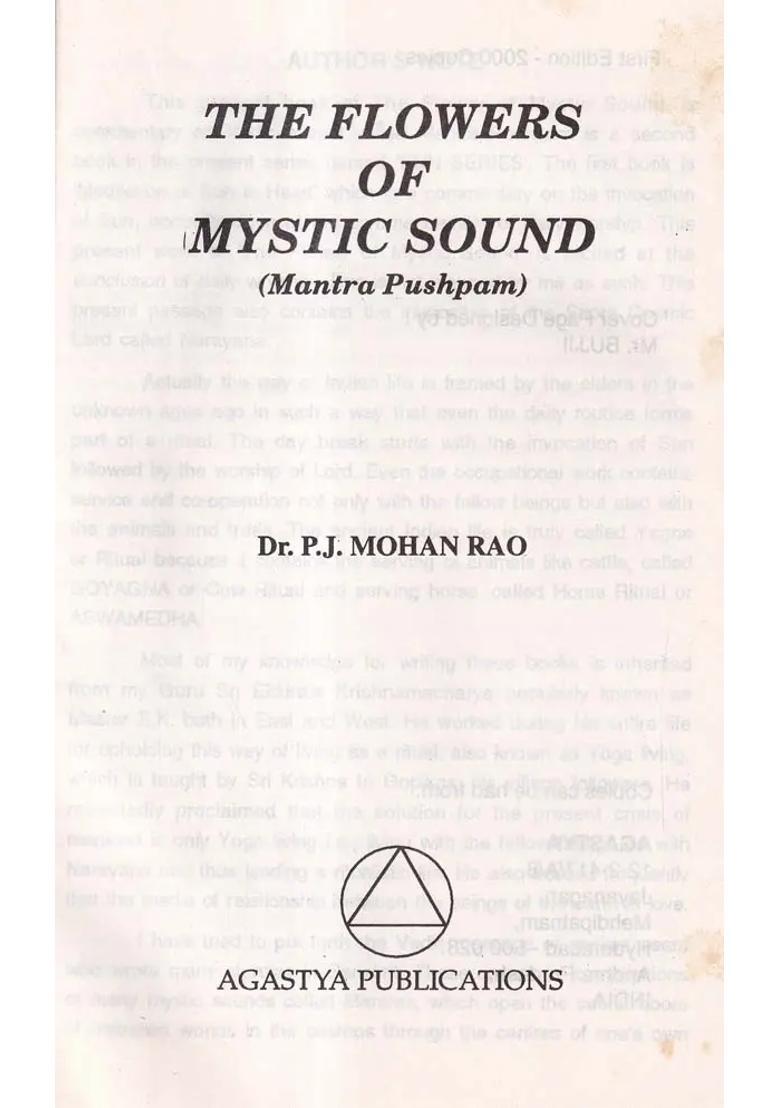 The Flower of Mystic Sound Mantra Pushpam (An Old and Rare Book) - Indya