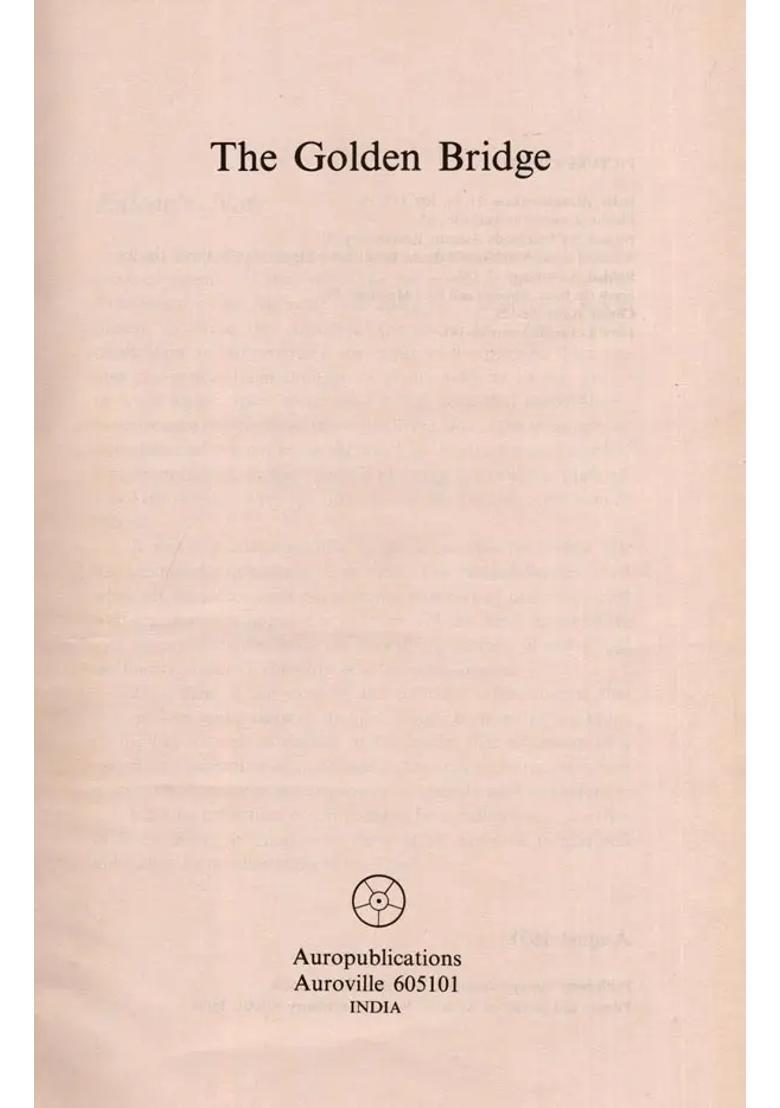 The Golden Bridge (An Old and Rare Book) - Indya