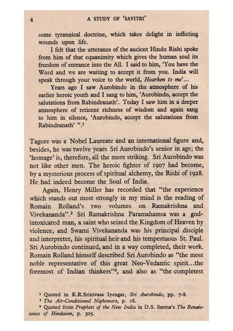 A Study of Savitri (An Old and Rare Book) - Indya