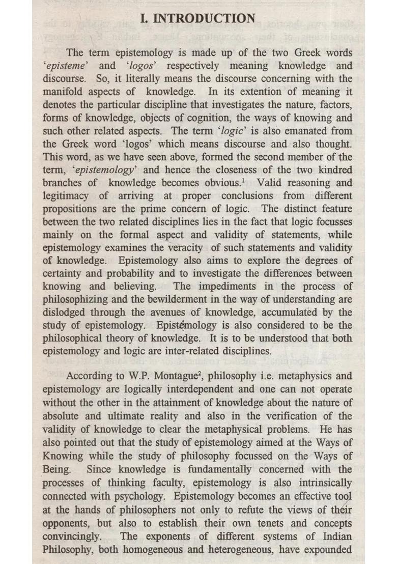 Indian Epistemology As Expounded in the Tamil Classics (An Old Rare Book) - Indya