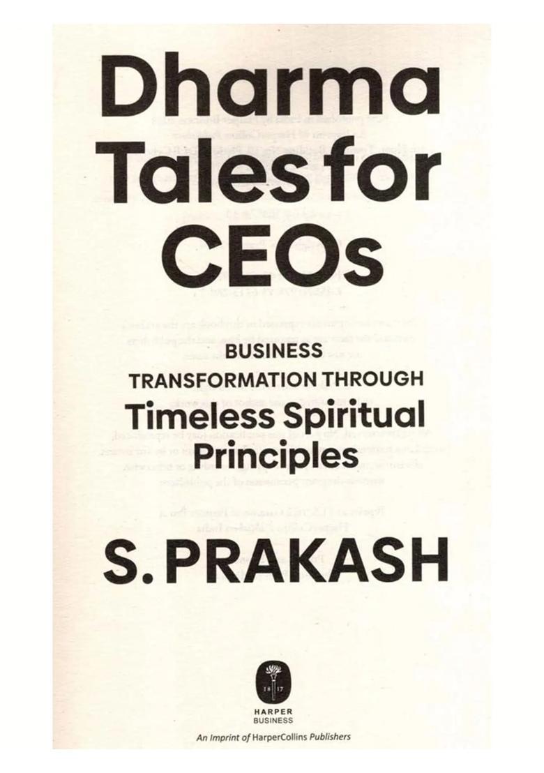 Dharma Tales for CEOs- Business Transformation through Timeless Spiritual Principles - Indya