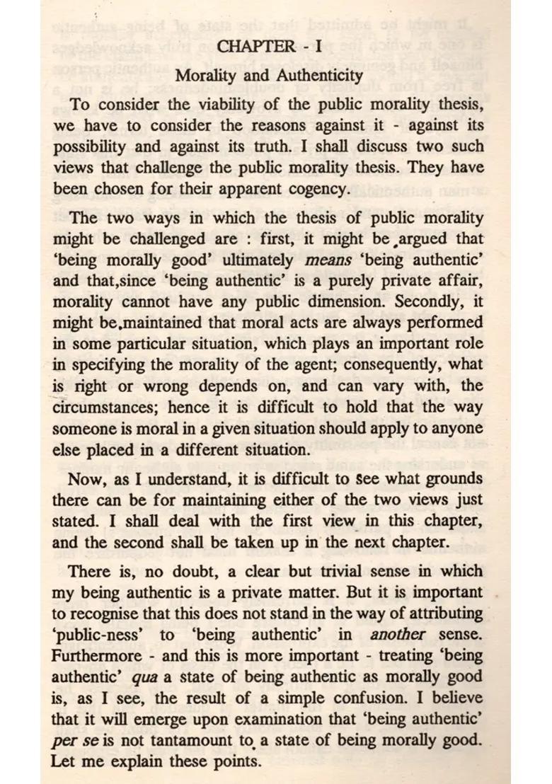 Man and Morality (An Old and Rare Book) - Indya