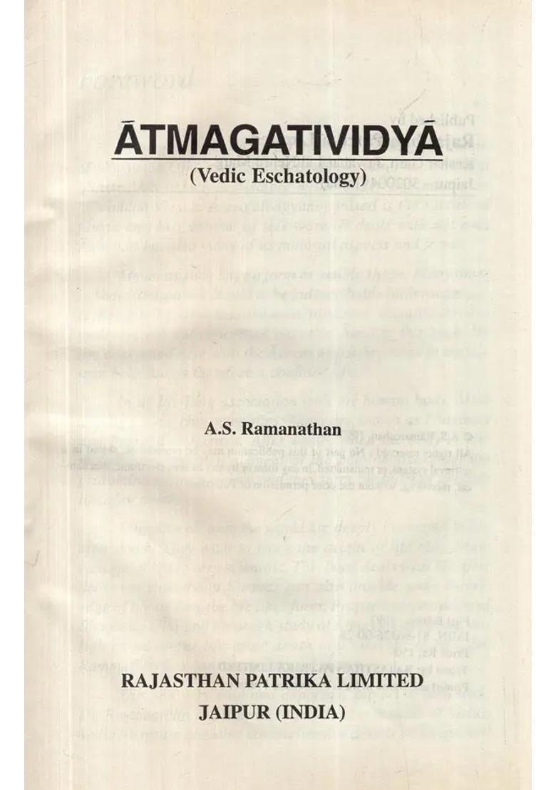 Atmagatividya (Vedic Eschatology) - Indya