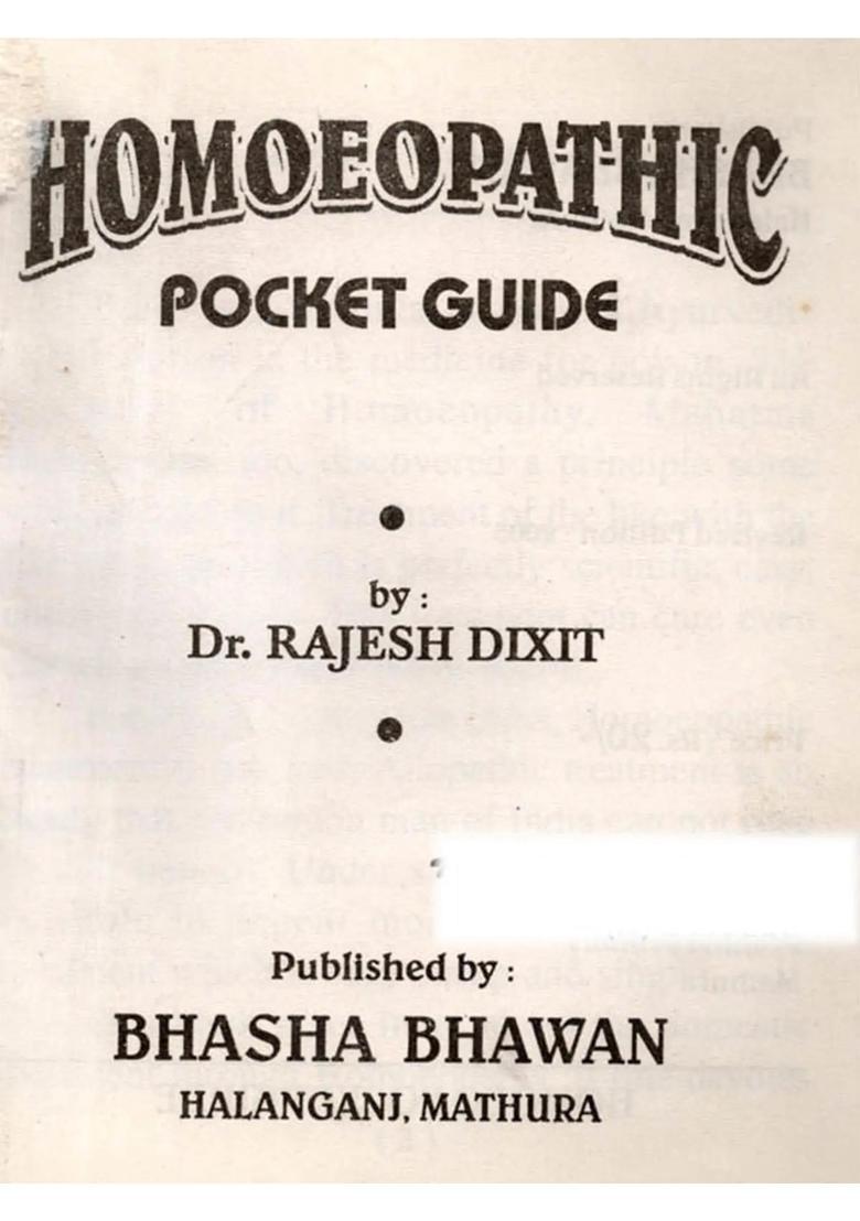 Homoeopathic Treatment (Pocket Guide) - Indya