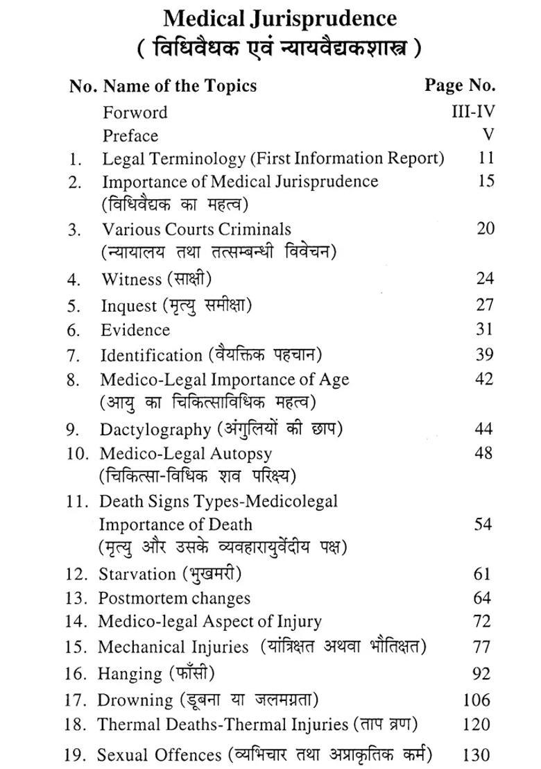 Medical Jurisprudence (Vidhi-Vaidyak and Vyavhara-Ayurveda) - Indya