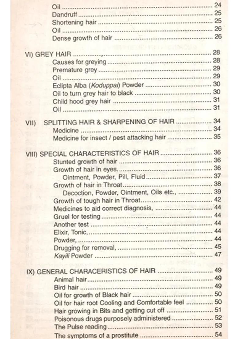 Siddha System of Hair Diseases and Their Treatments (An Old and Rare Book) - Indya