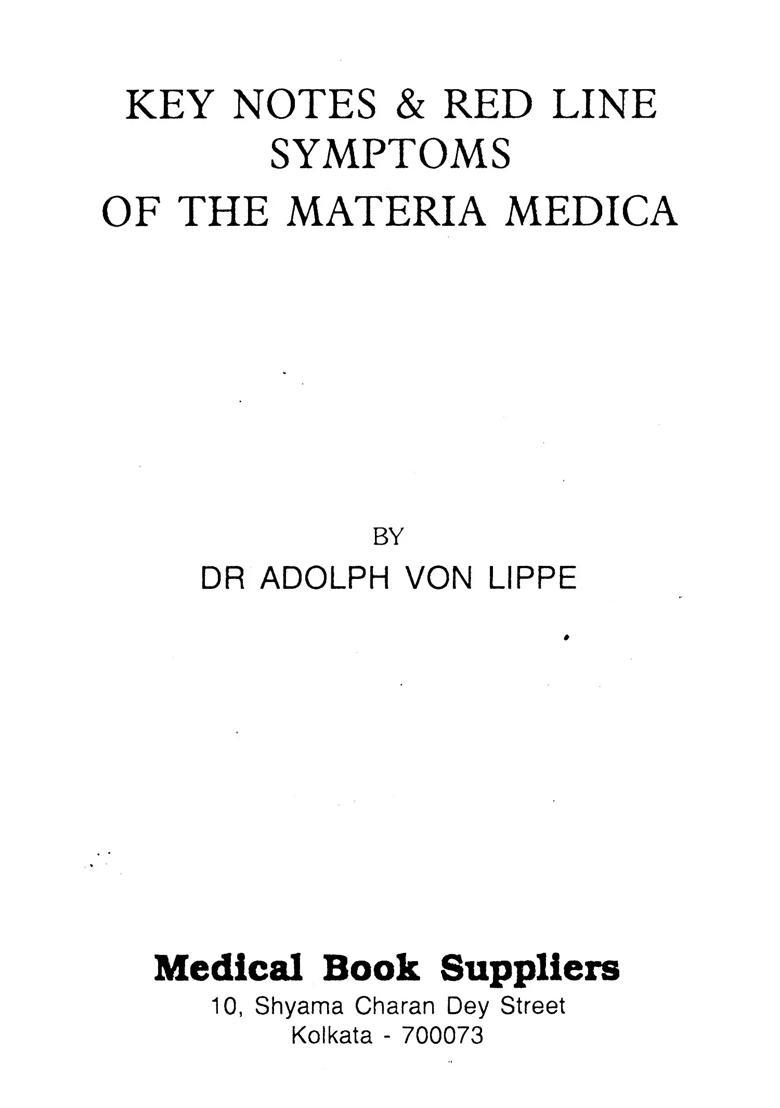 Keynotes Red Line Symptoms of the Materia Medica - Indya