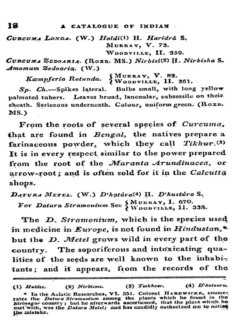 A Catalogue of Indian Medicinal Plants and Drugs, with Their Names in the Hindustani and Sanscrit (Sanskrit) Languages - Indya