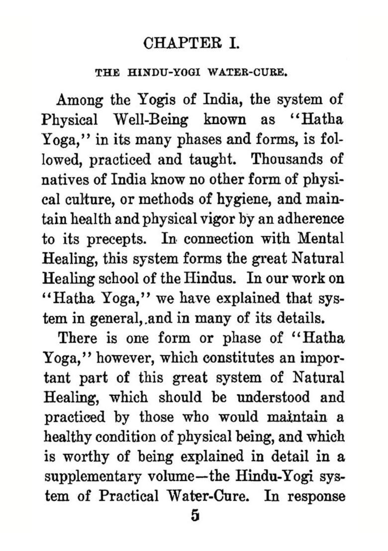 The Hindu-Yogi System of Practical Water Cure - Indya