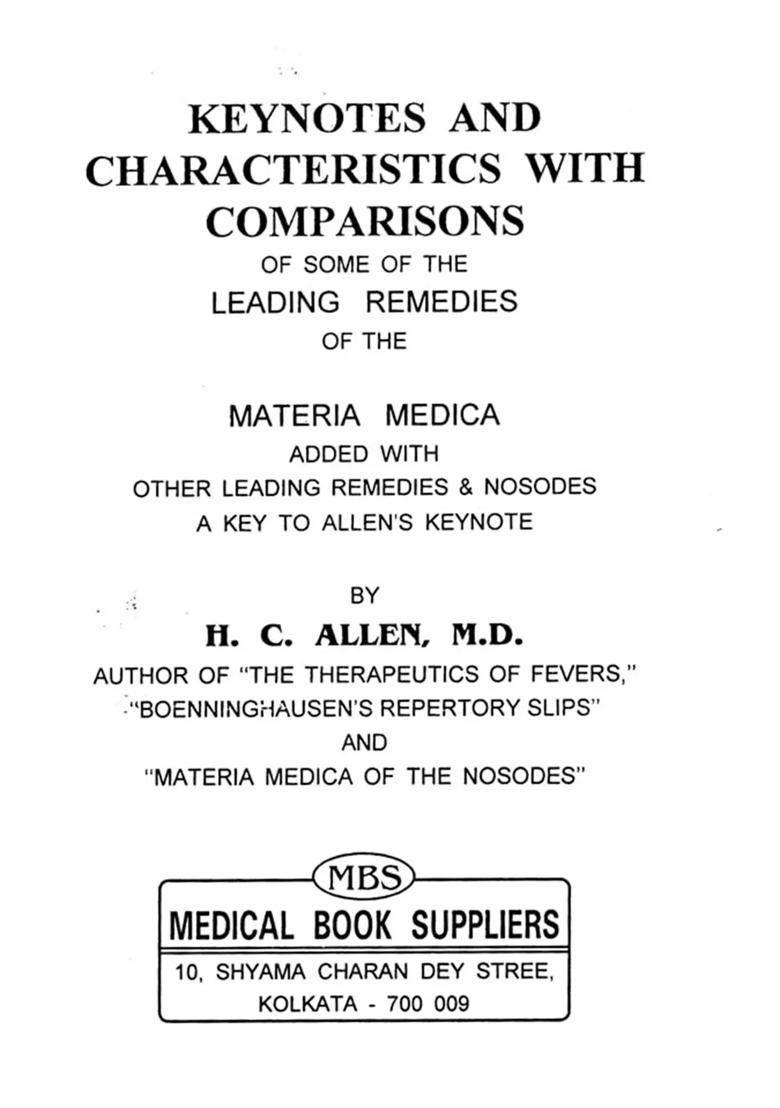 Keynotes and Characteristics with Comparisons of Some of the Leading Remedies of the Materia Medica with Bowel Nosodes - Indya