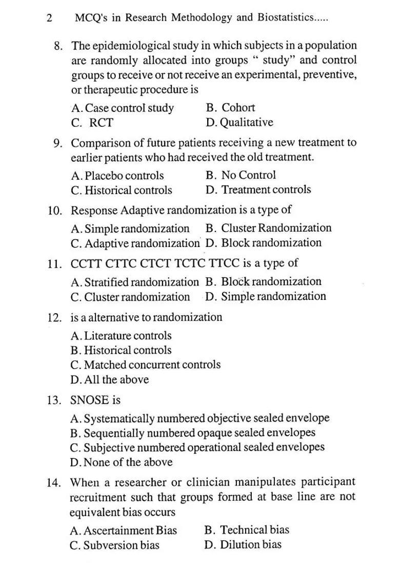 Anusandhana MCQs in Research Methodology and Biostatistics for Competitive Examinations - Indya