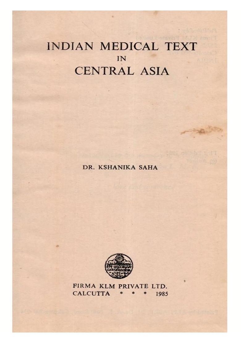 Indian Medical Text in Central Asia (An Old and Rare Book) - Indya