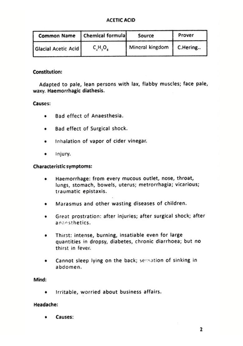 Exam Point Materia Medica- According to CCH Syllabus for 2nd BHMS - Indya