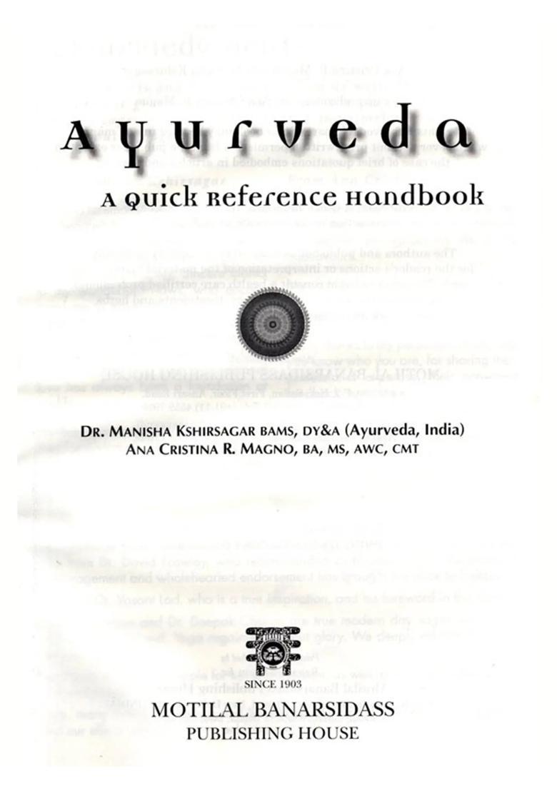 Ayurveda A Quick Reference Handbook - Indya